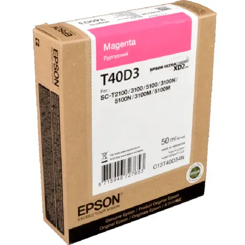 Tusz Epson T40D3 / C13T40D340 Magenta do drukarek (Oryginalny) [50ml]